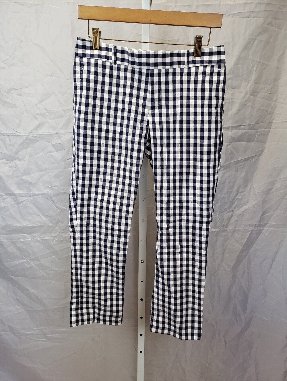 Republic x Mad Men Navy Gingham Cropped Ankle Pants Size 2